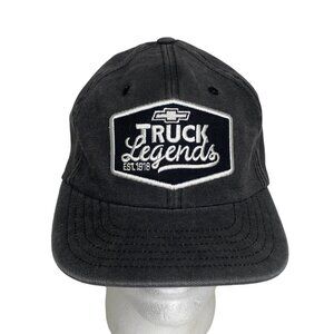 Chevy Truck Legends Hat Cap Strap Back Gray Big Patch Auto Chevrolet Adjustable